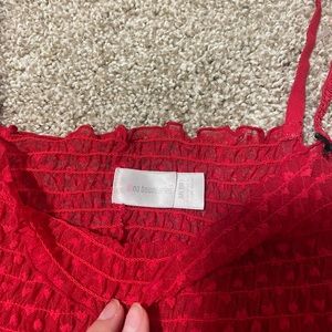 Red Lingerie Top With Heart Details